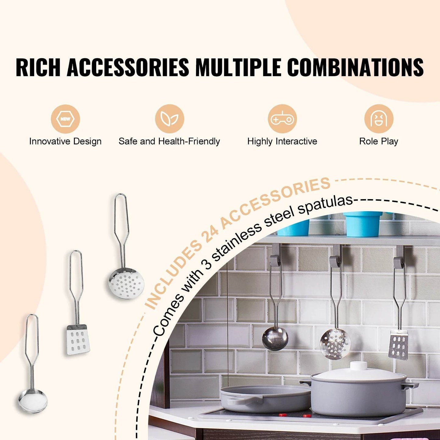 Premium Kids Kitchen Toy Set Ice Maker Included For Kids - ToylandEU