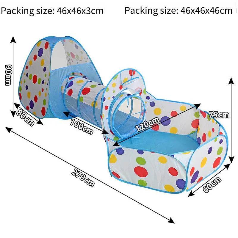 Premium Kids Play Tunnel Tent Set Ball Pit Hoop Indoor Use - ToylandEU