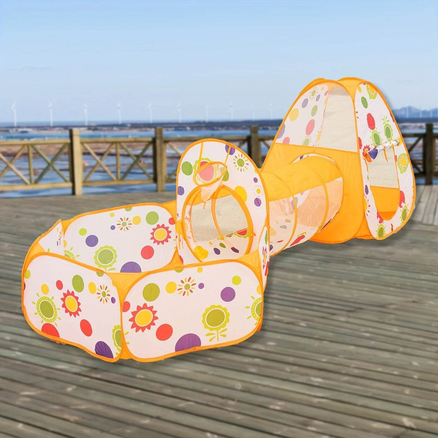 Premium Kids Play Tunnel Tent Set Ball Pit Hoop Indoor Use - ToylandEU