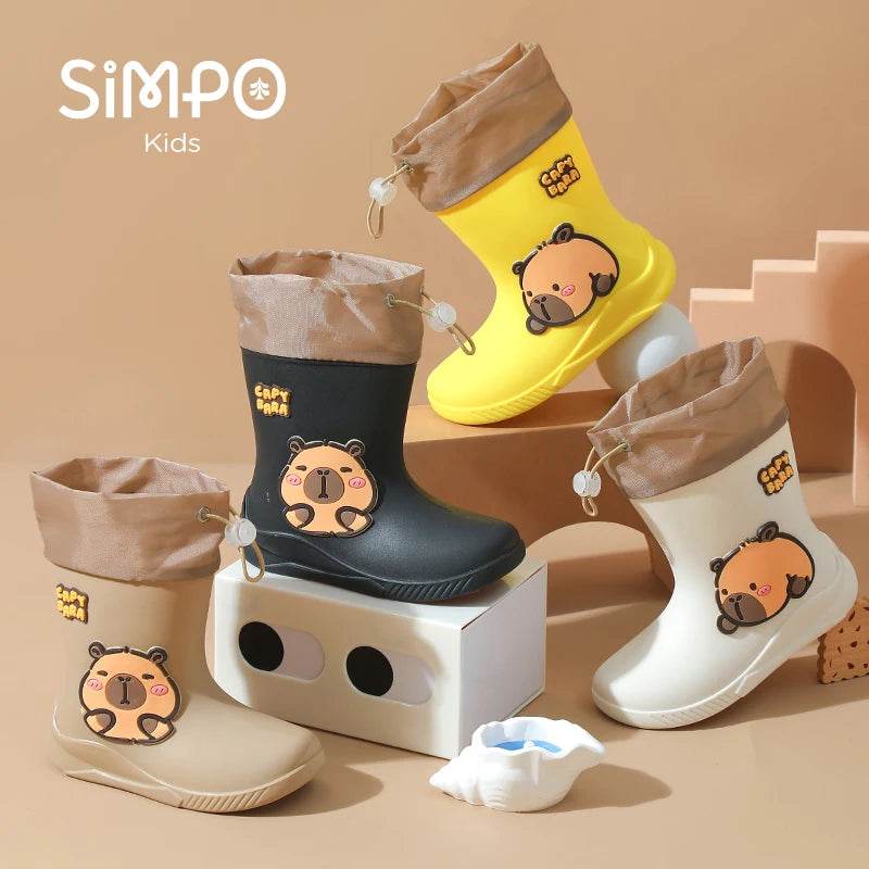 Premium Kids Rain Boots Anti Slip Mid Calf With Elastic Band Unisex For Boys And Girls Ages 4 To 6 Waterproof - ToylandEU