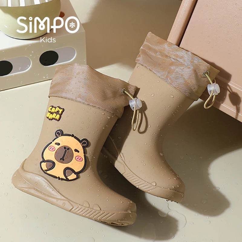 Premium Kids Rain Boots Anti Slip Mid Calf With Elastic Band Unisex For Boys And Girls Ages 4 To 6 Waterproof - ToylandEU