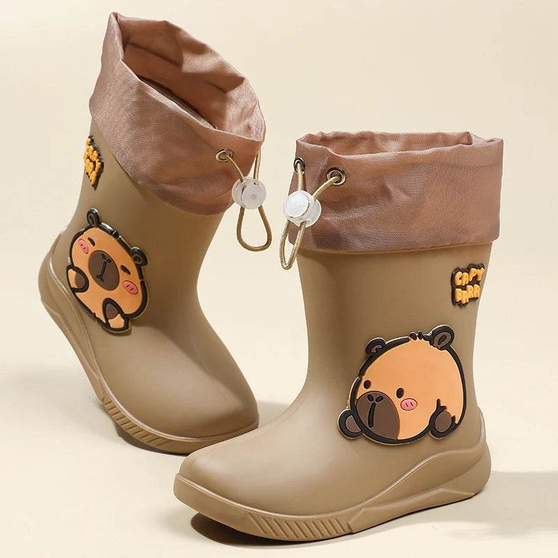 Premium Kids Rain Boots Anti Slip Mid Calf With Elastic Band Unisex For Boys And Girls Ages 4 To 6 Waterproof - ToylandEU