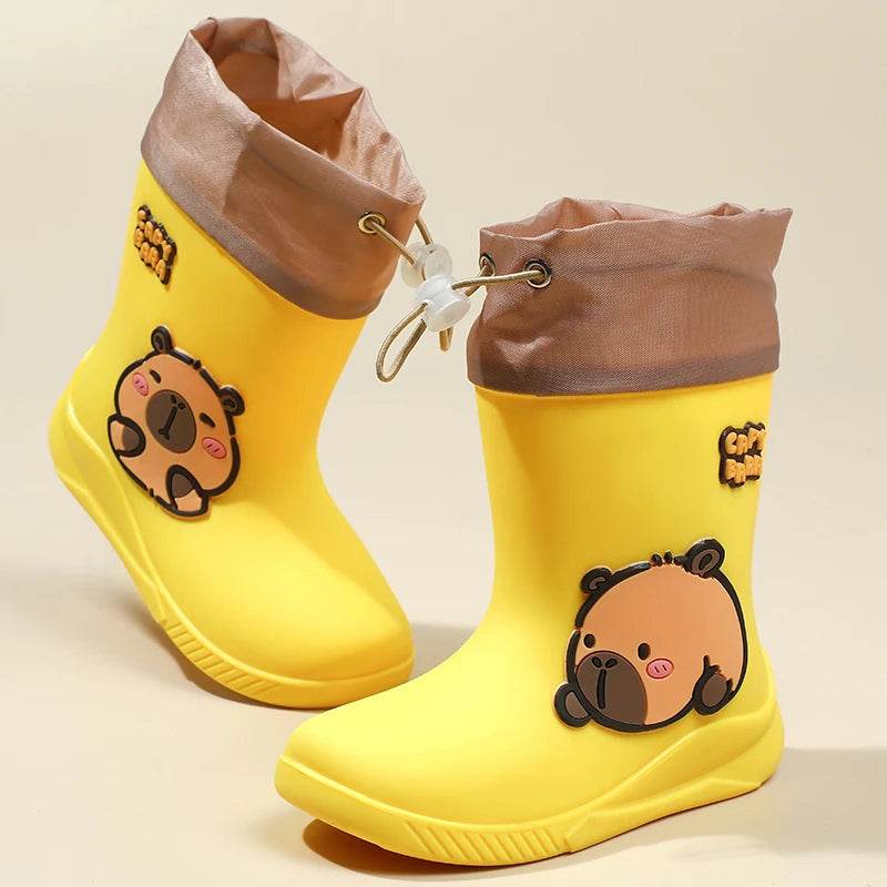 Premium Kids Rain Boots Anti Slip Mid Calf With Elastic Band Unisex For Boys And Girls Ages 4 To 6 Waterproof - ToylandEU