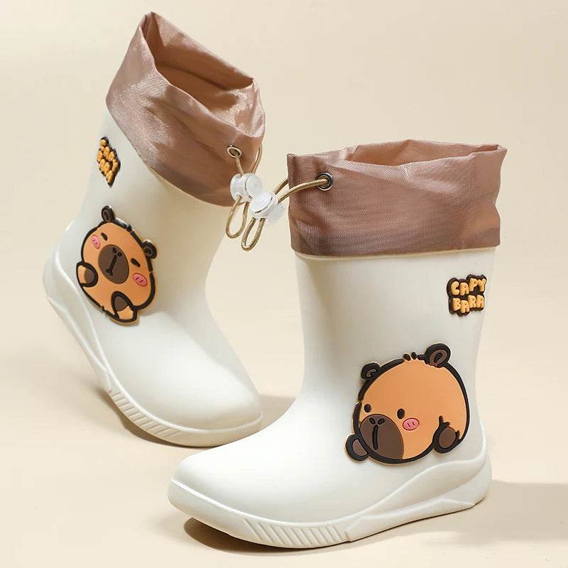 Premium Kids Rain Boots Anti Slip Mid Calf With Elastic Band Unisex For Boys And Girls Ages 4 To 6 Waterproof - ToylandEU