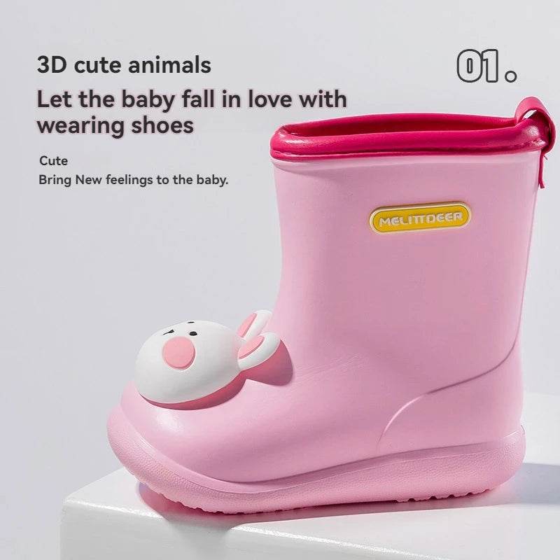 Premium Kids Rain Boots Cartoon Animal Print For Children - ToylandEU