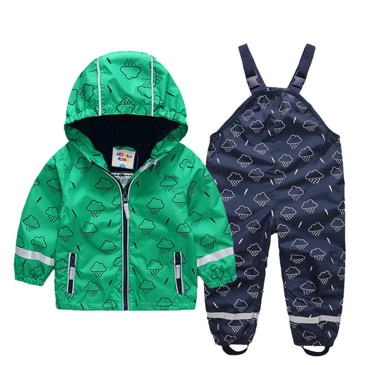 Premium Kids Raincoat Set Hooded Waterproof Unisex - ToylandEU