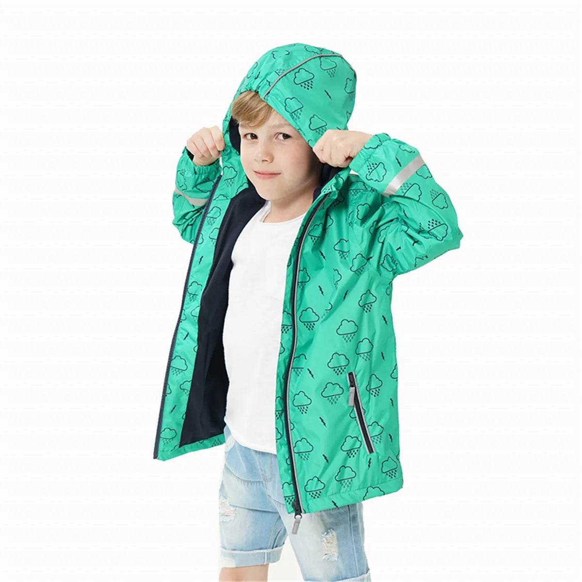 Premium Kids Raincoat Set Hooded Waterproof Unisex - ToylandEU