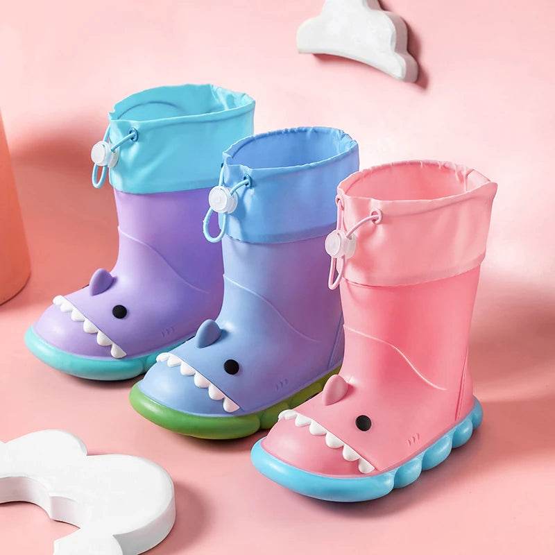 Premium Kids Shark Rain Boots With Elastic Band Unisex - ToylandEU