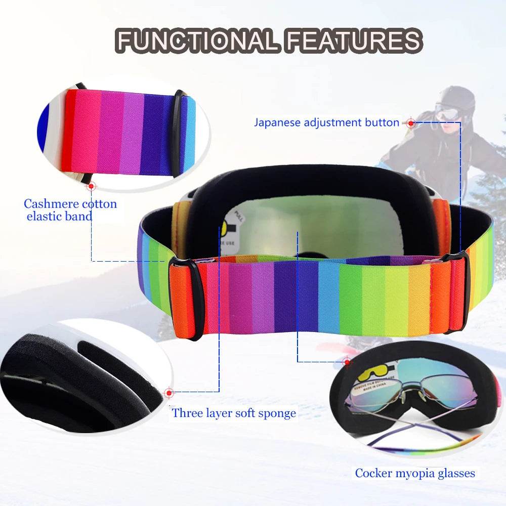 Premium Kids Ski Goggles Anti Fog UV400 For Ages 4 To 14 - ToylandEU