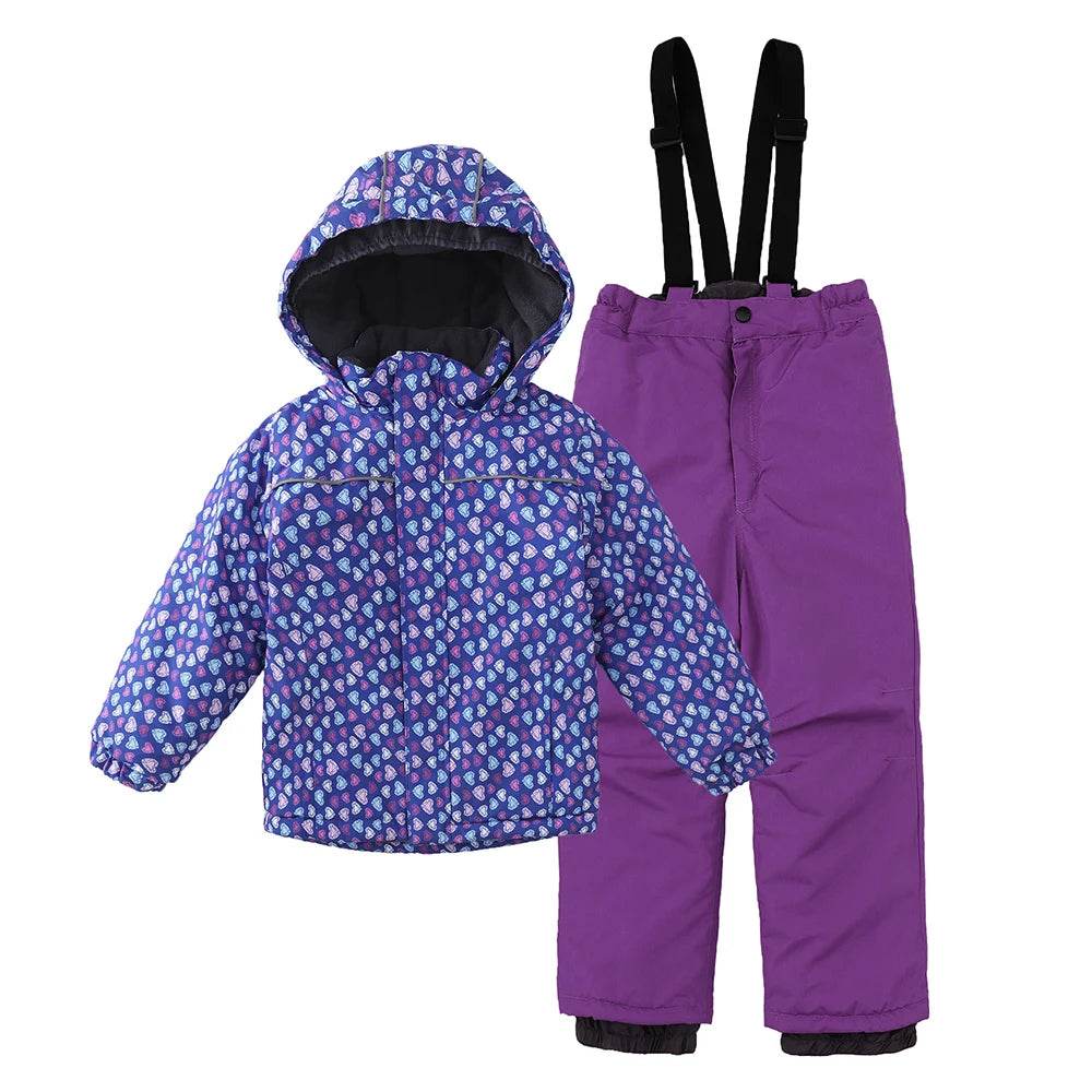 Premium Kids Ski Suit Set Hooded Waterproof Windproof Warm - ToylandEU