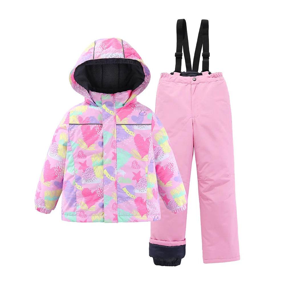 Premium Kids Ski Suit Set Hooded Waterproof Windproof Warm - ToylandEU