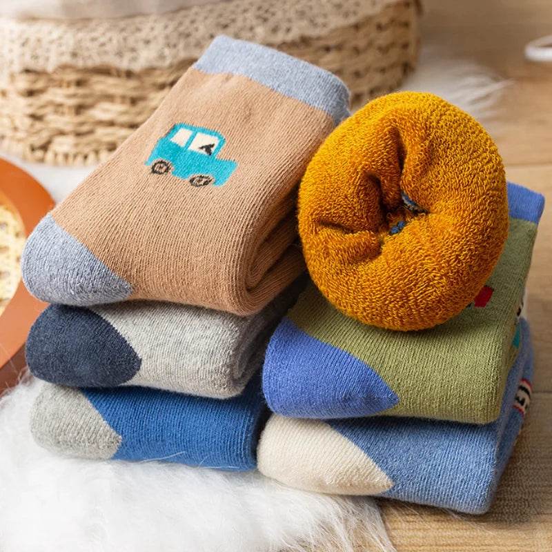 Premium Kids Socks Thick Winter Warm Cartoon Pattern Unisex - ToylandEU