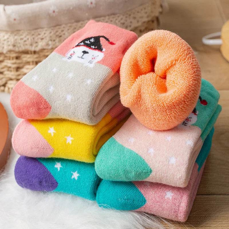 Premium Kids Socks Thick Winter Warm Cartoon Pattern Unisex - ToylandEU