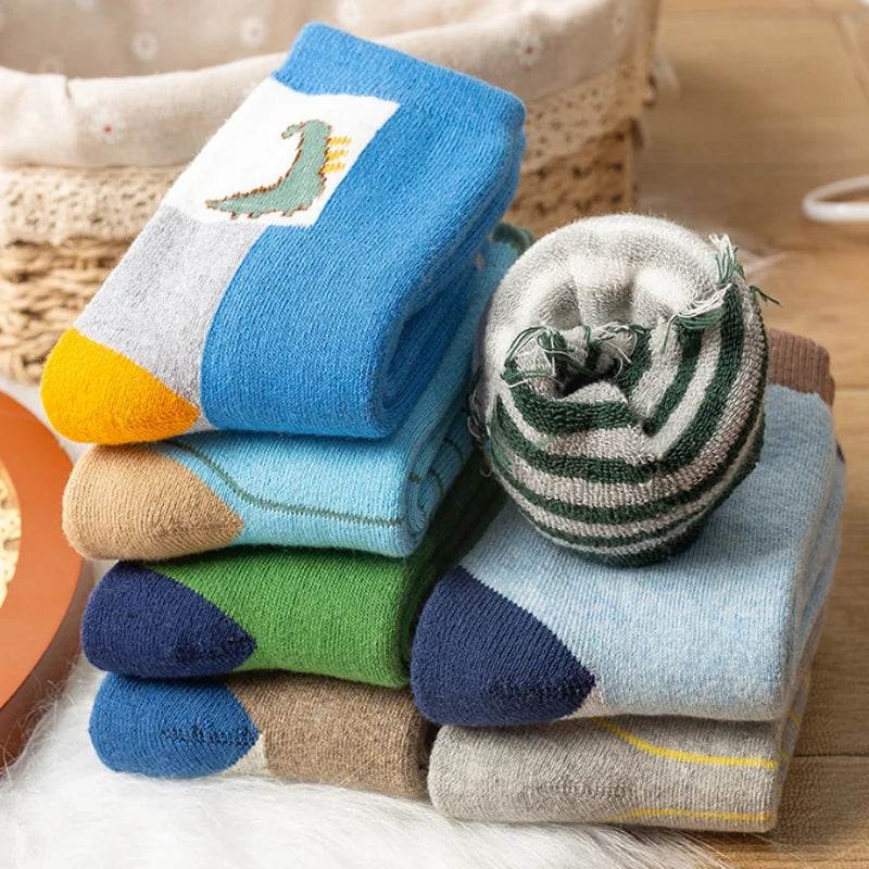 Premium Kids Socks Thick Winter Warm Cartoon Pattern Unisex - ToylandEU
