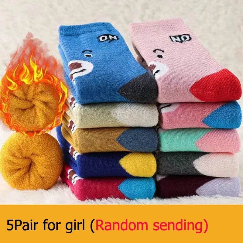 Premium Kids Socks Thick Winter Warm Cartoon Pattern Unisex - ToylandEU
