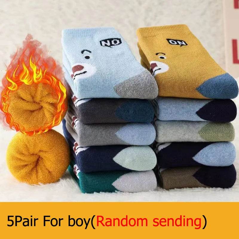 Premium Kids Socks Thick Winter Warm Cartoon Pattern Unisex - ToylandEU