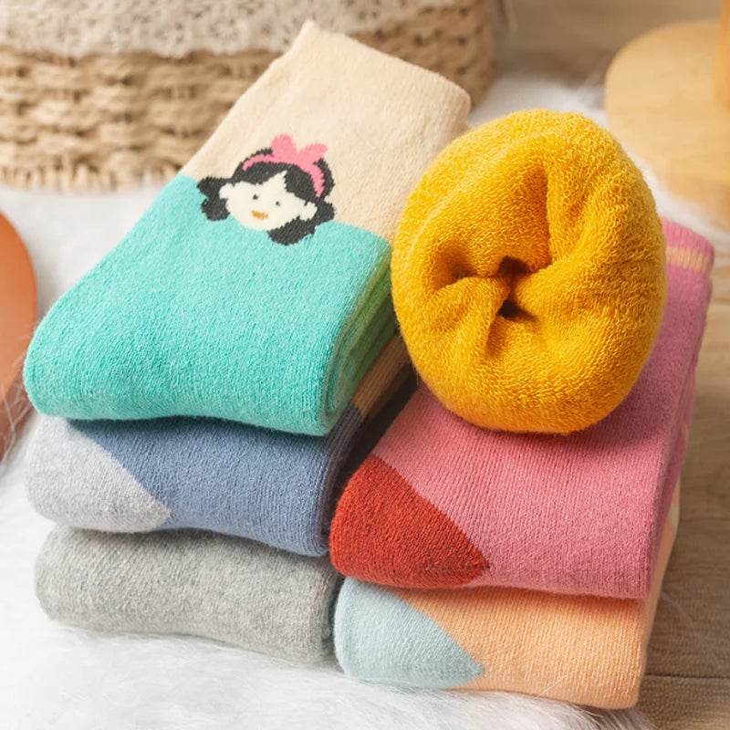 Premium Kids Socks Thick Winter Warm Cartoon Pattern Unisex - ToylandEU