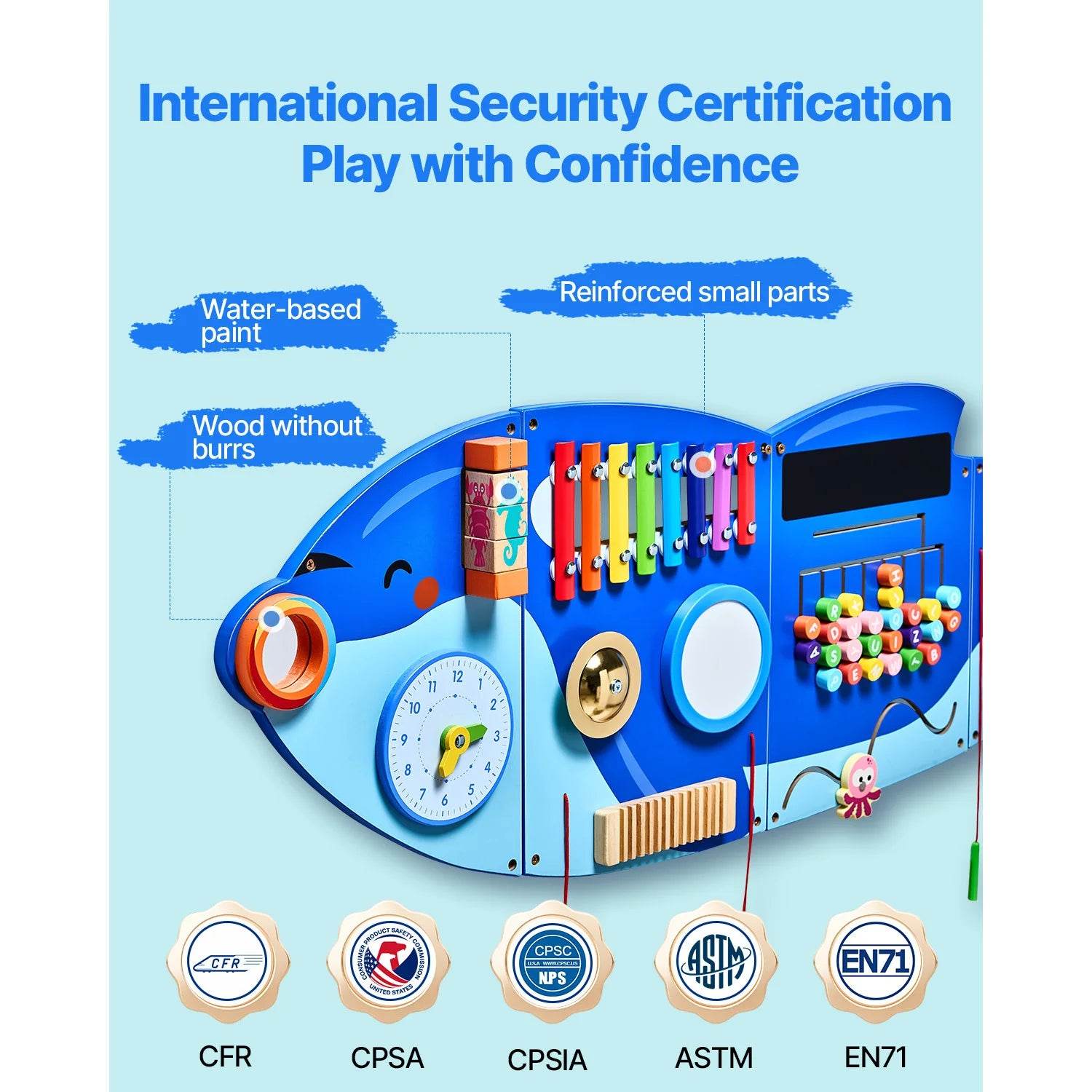 Premium Kids Wall Busy Board 12 Activities Toddler Play - ToylandEU