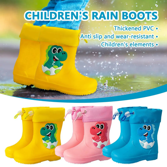 Premium Kids Waterproof Rain Boots With Cartoon Dinosaur Design For Toddlers - ToylandEU