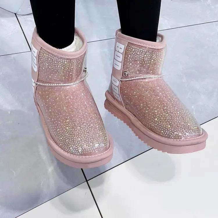 Premium Kids Winter Boots Waterproof Crystal Decor Girls - ToylandEU