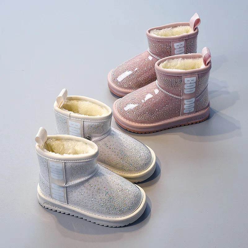 Premium Kids Winter Boots Waterproof Crystal Decor Girls - ToylandEU