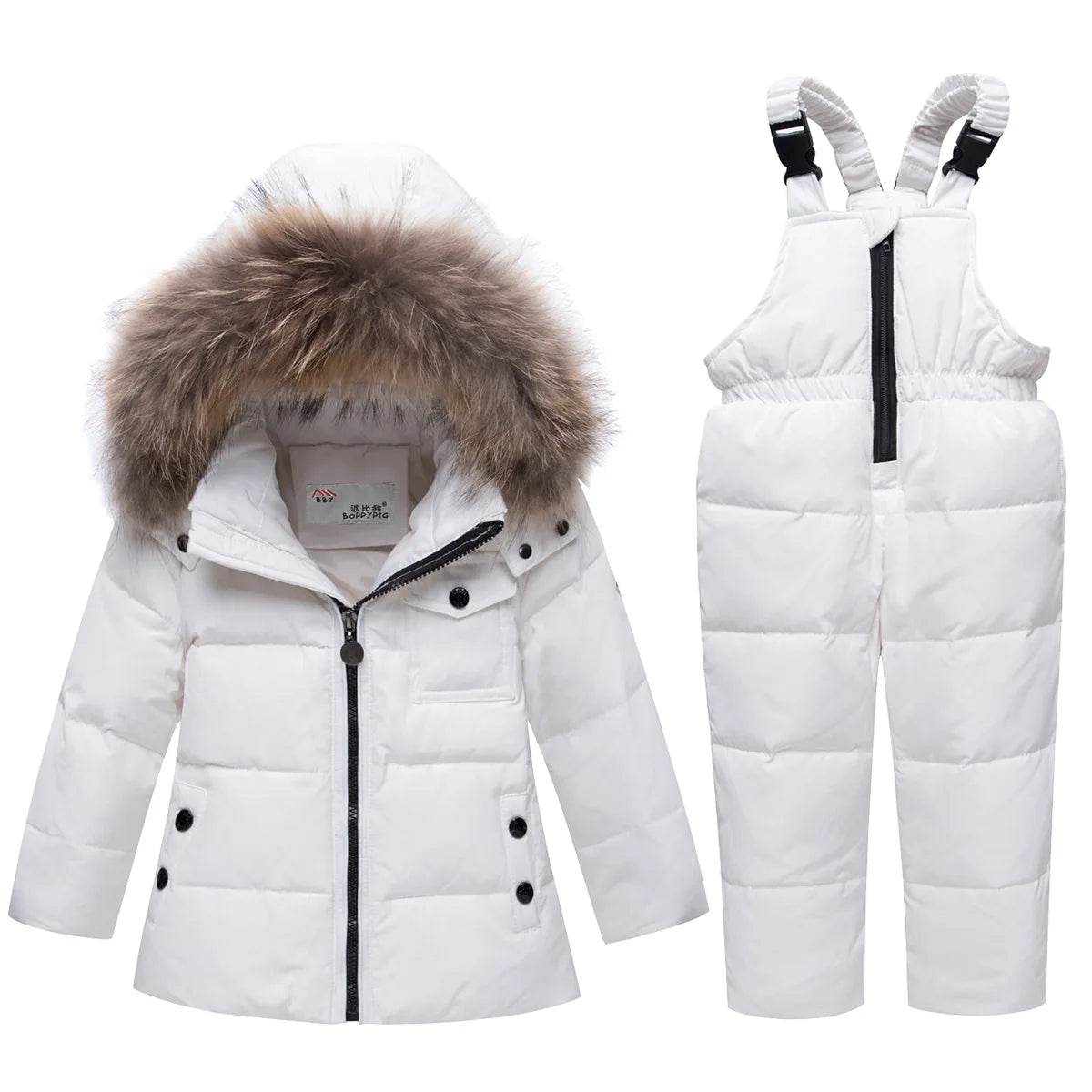 Premium Kids Winter Snowsuit Set With Fur Collar Girls 1-5 - ToylandEU