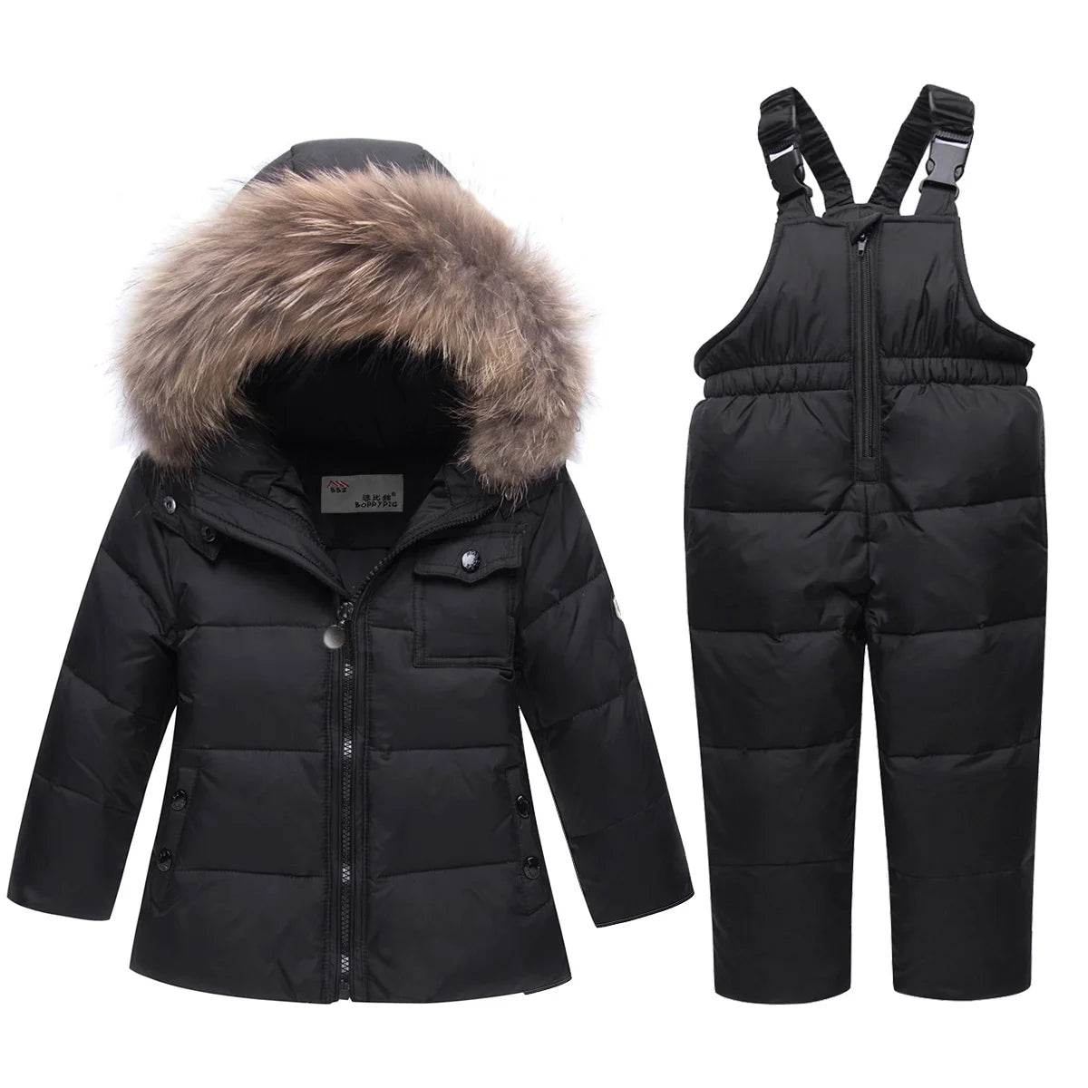 Premium Kids Winter Snowsuit Set With Fur Collar Girls 1-5 - ToylandEU