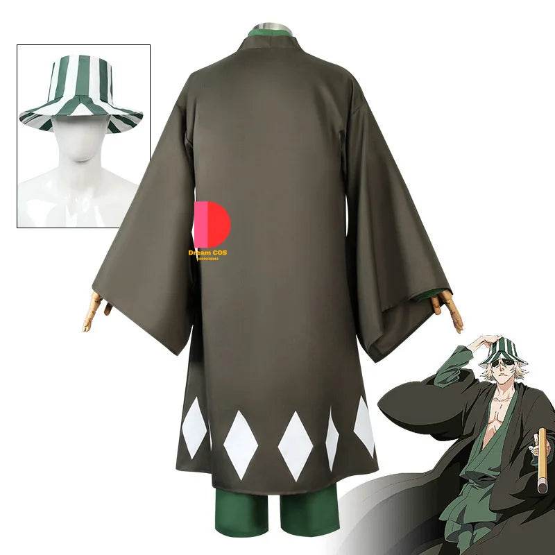 Premium Kisuke Urahara Cosplay Costume With Wig Cape For Men - ToylandEU