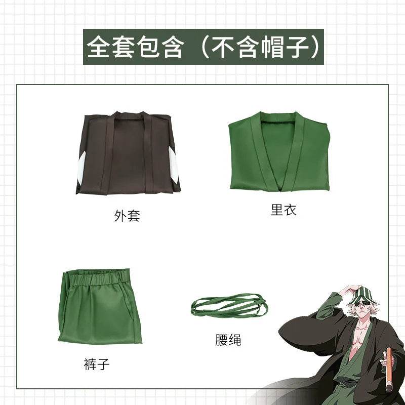 Premium Kisuke Urahara Cosplay Costume With Wig Cape For Men - ToylandEU