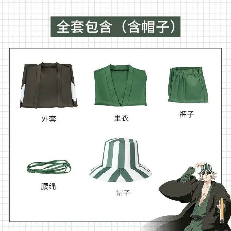 Premium Kisuke Urahara Cosplay Costume With Wig Cape For Men - ToylandEU