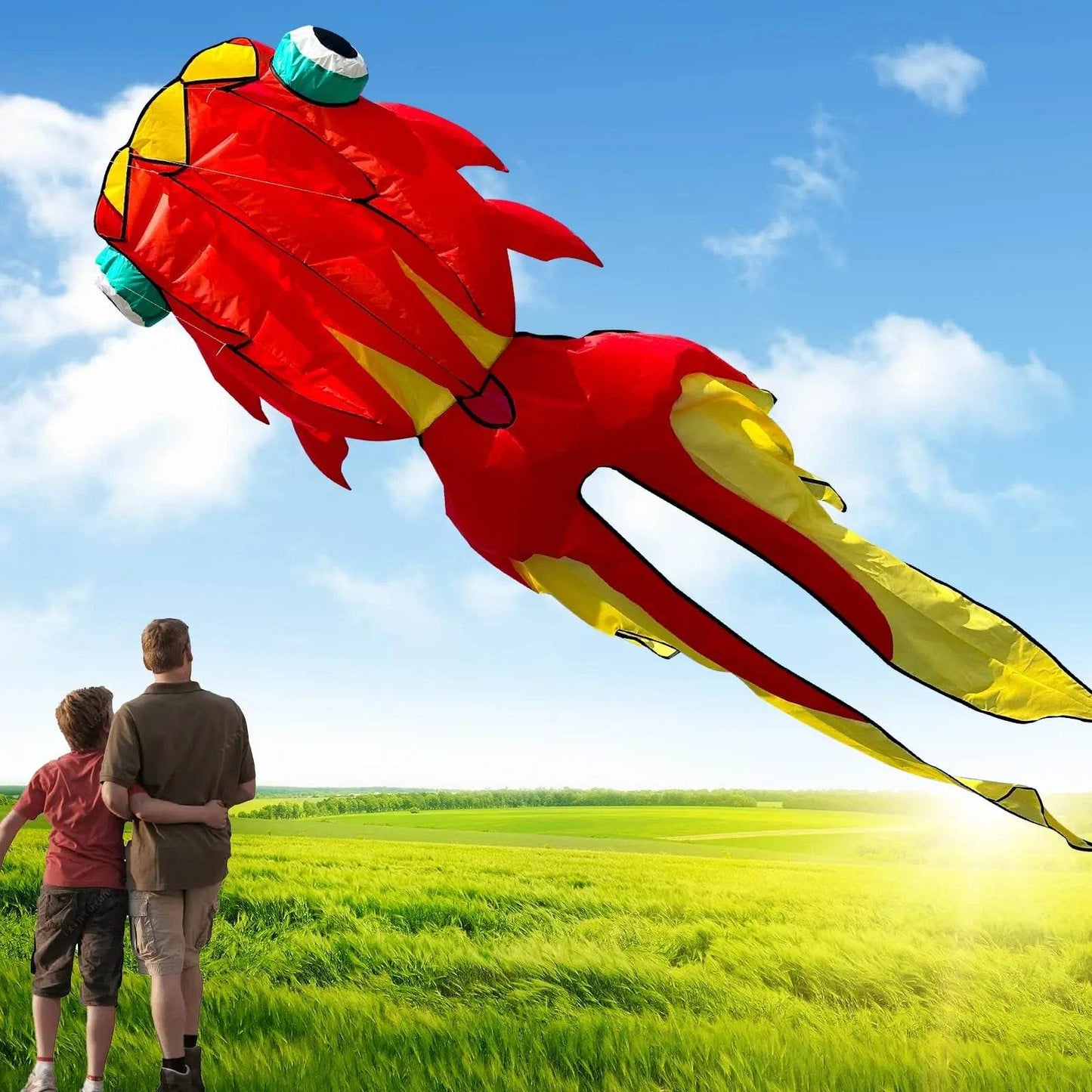 Premium Kite 3D Goldfish Frameless For Beach Family Fun - ToylandEU