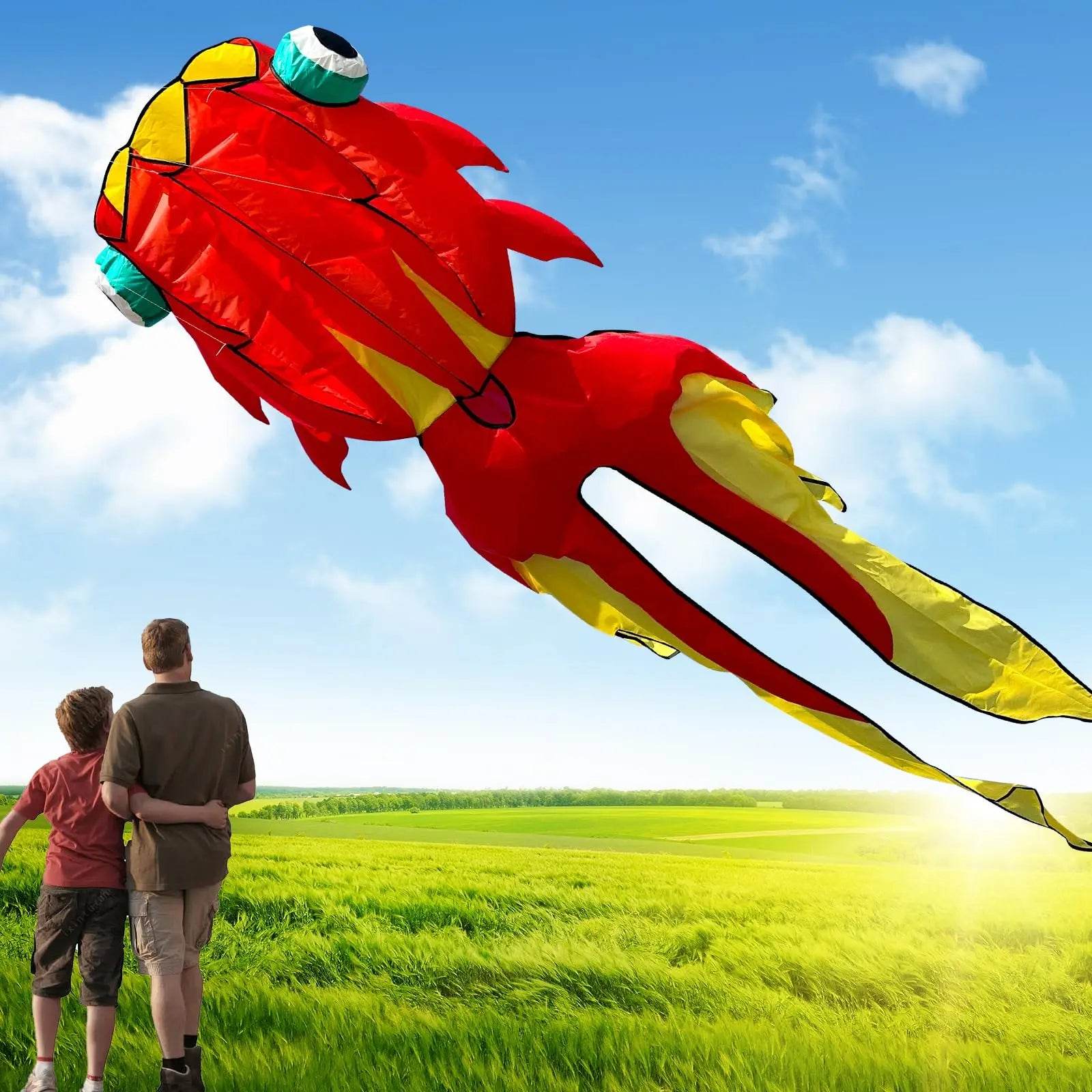 Premium Kite 3D Goldfish Frameless For Beach Family Fun - ToylandEU