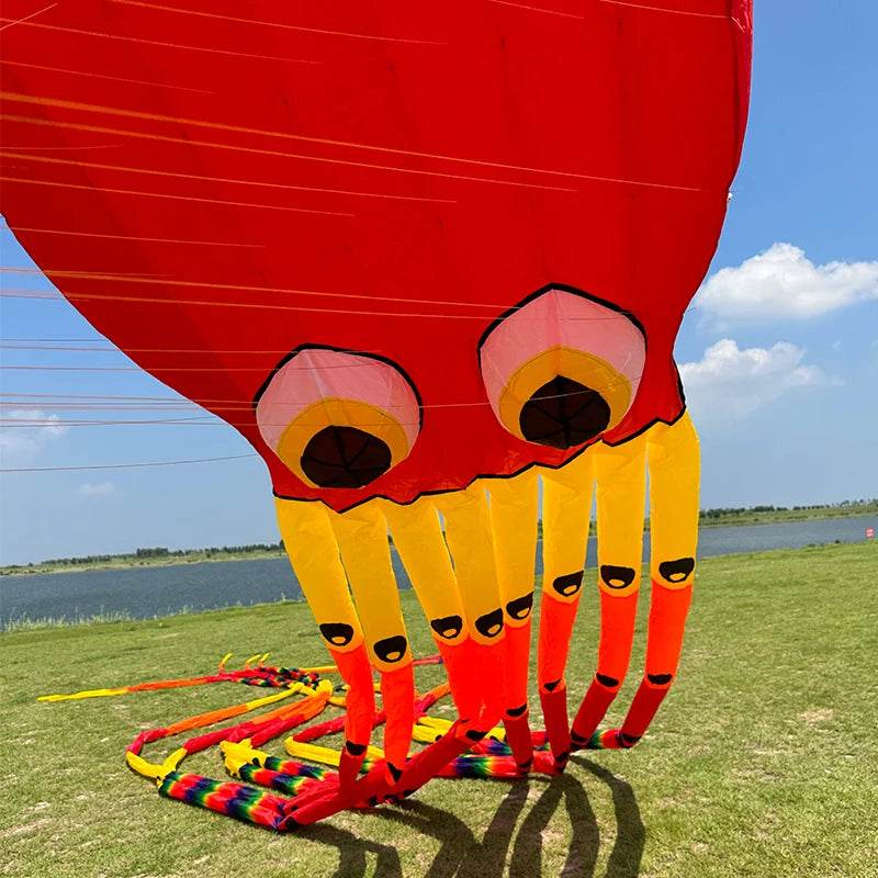 Premium Kite 3D Octopus Design 8 Tubes Colorful Tail Beach - ToylandEU