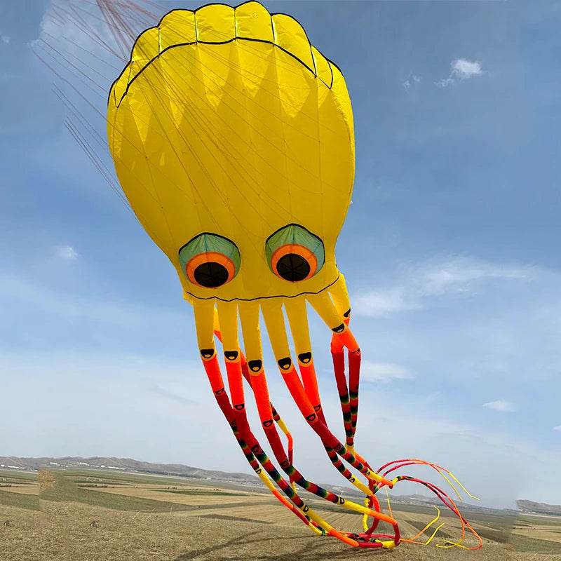Premium Kite 3D Octopus Design 8 Tubes Colorful Tail Beach - ToylandEU