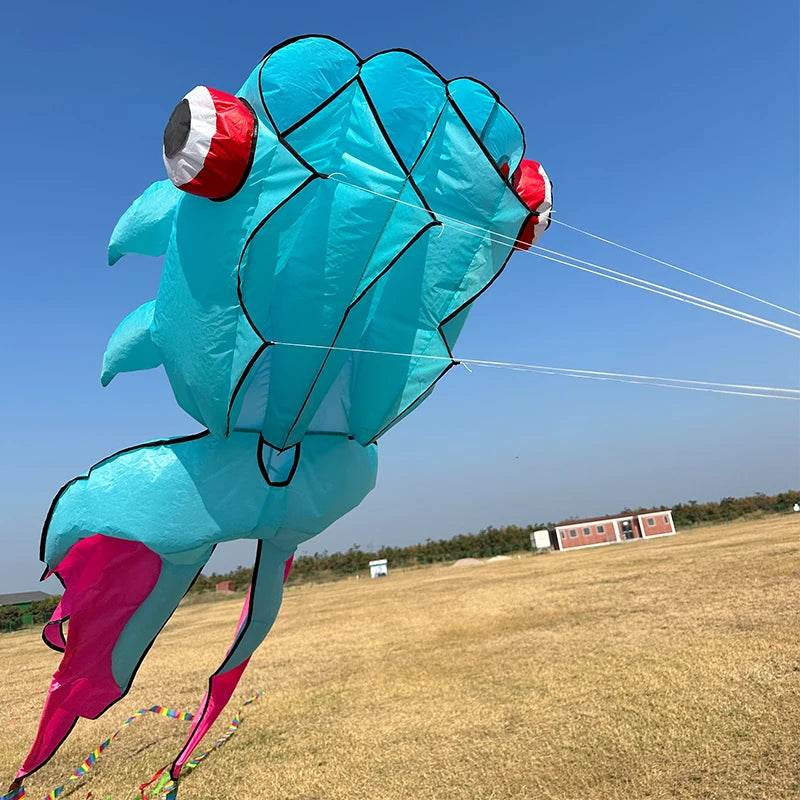 Premium Kite 3D Soft Goldfish 10M Easy To Fly Outdoor Beach - ToylandEU