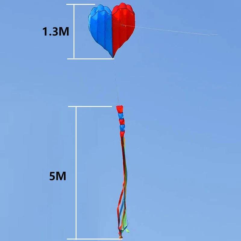 Premium Kite Heart Shaped 3D 5.5M With Long Tail Beach Fun - ToylandEU