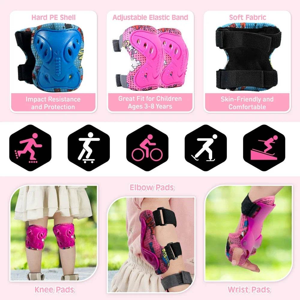 Premium Knee And Elbow Pads Protective Gear 6Pcs For Kids - ToylandEU