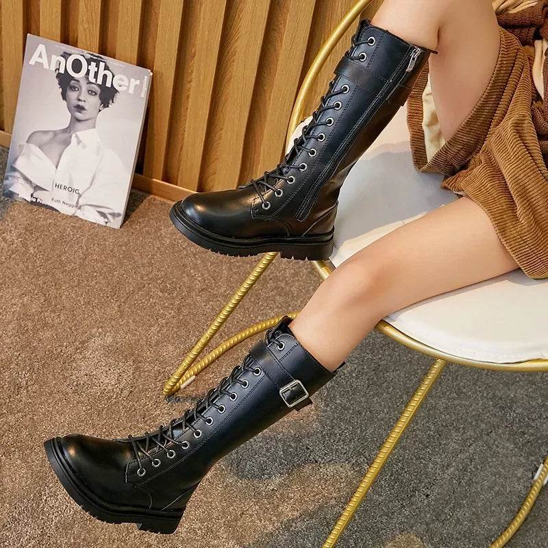 Premium Knee High Boots With Zipper For Girls Winter - ToylandEU