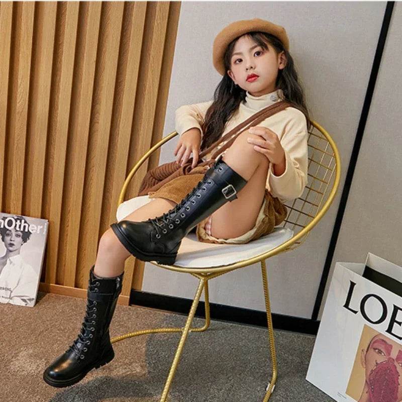 Premium Knee High Boots With Zipper For Girls Winter - ToylandEU