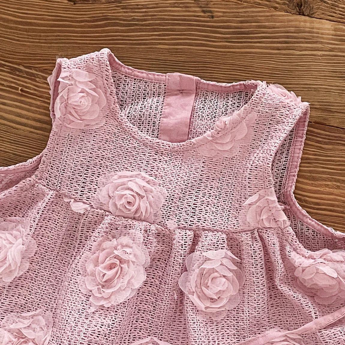 Premium Korean Style Baby Dress Set With Rose Lace Vest For 1 2 Year Old Girls - ToylandEU