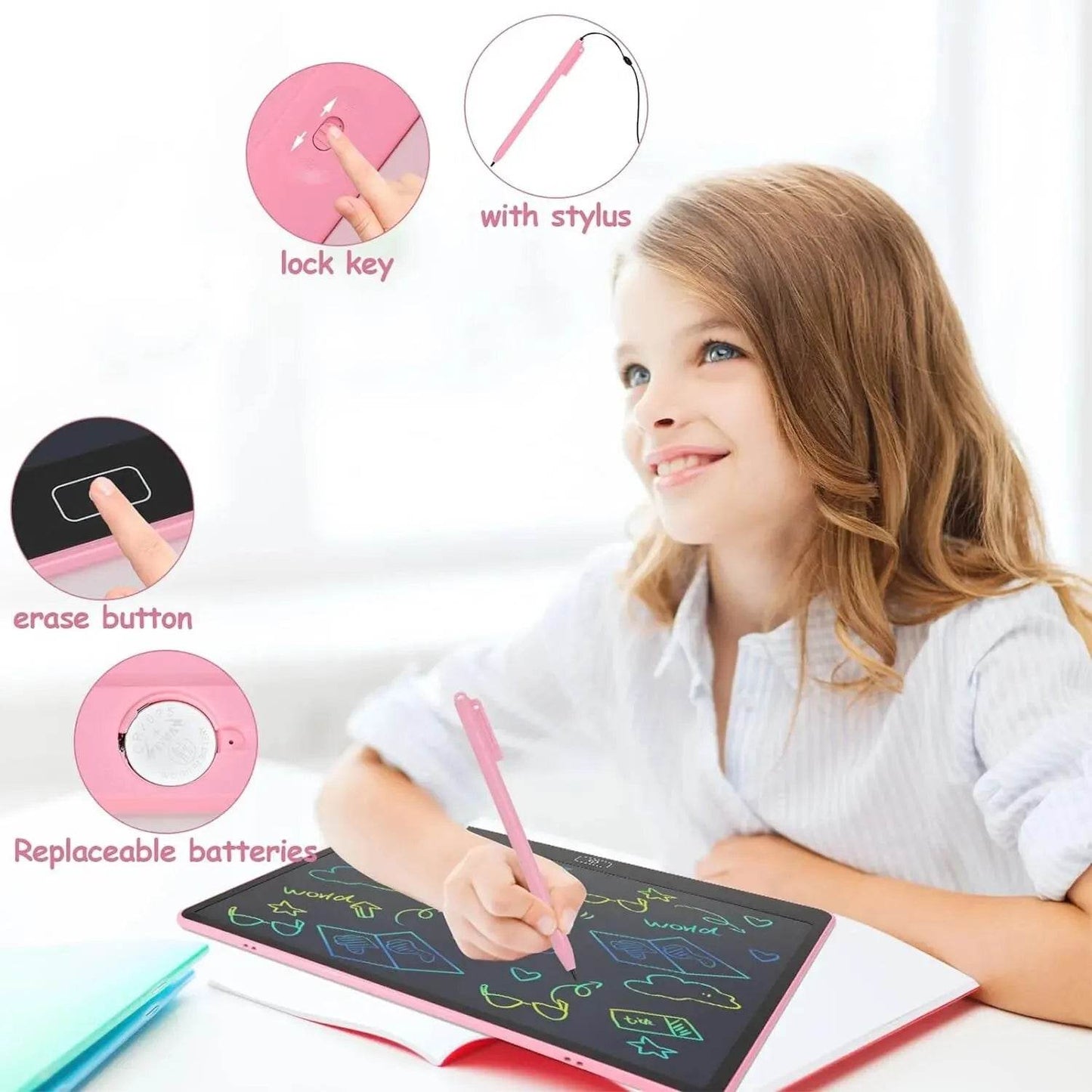 Premium LCD Writing Tablet USB Rechargeable 16 Inch Kids - ToylandEU