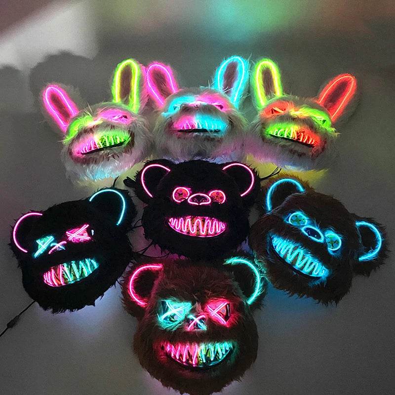 Premium LED Bloody Rabbit Mask Glowing Halloween Cosplay - ToylandEU