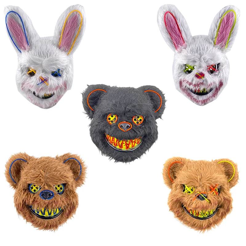 Premium LED Bloody Rabbit Mask Glowing Halloween Cosplay - ToylandEU
