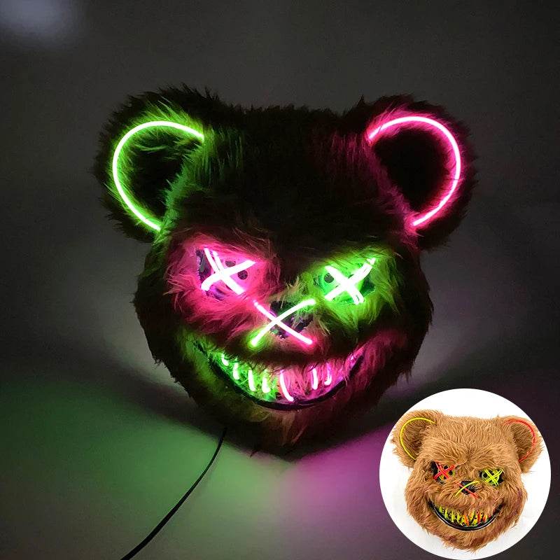 Premium LED Bloody Rabbit Mask Glowing Halloween Cosplay - ToylandEU