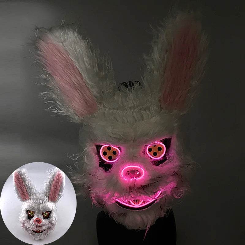 Premium LED Bloody Rabbit Mask Glowing Halloween Cosplay - ToylandEU
