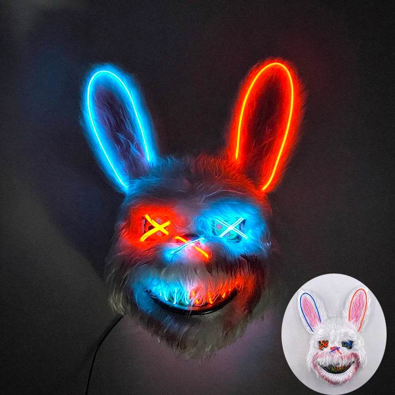 Premium LED Bloody Rabbit Mask Glowing Halloween Cosplay - ToylandEU