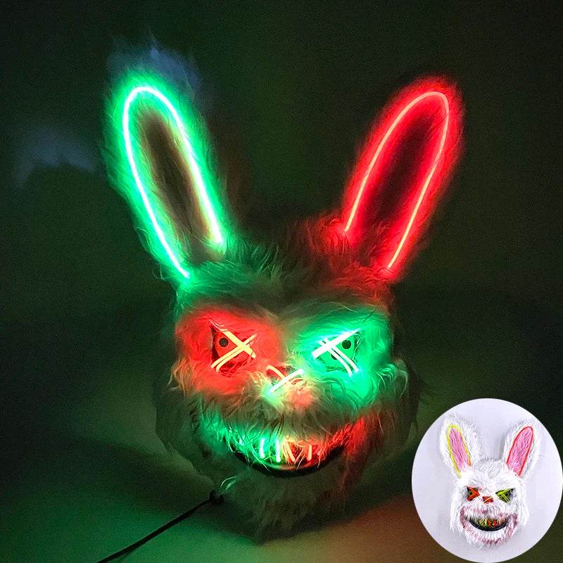 Premium LED Bloody Rabbit Mask Glowing Halloween Cosplay - ToylandEU
