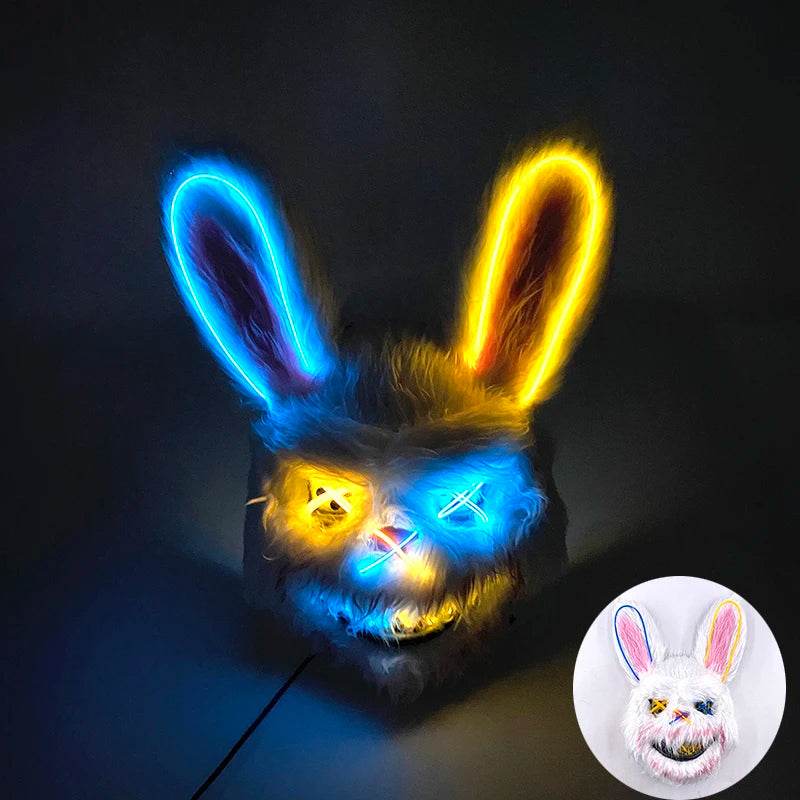 Premium LED Bloody Rabbit Mask Glowing Halloween Cosplay - ToylandEU