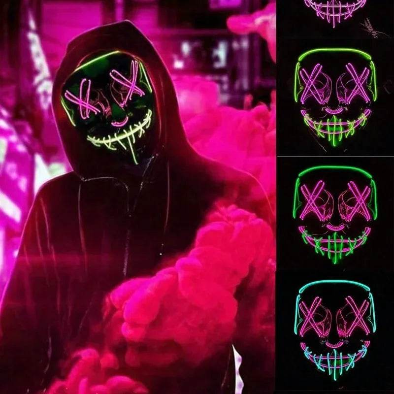 Premium LED Face Mask Glow In The Dark Festival For Men - ToylandEU