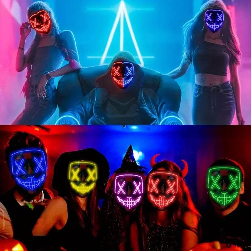 Premium LED Face Mask Glow In The Dark Festival For Men - ToylandEU